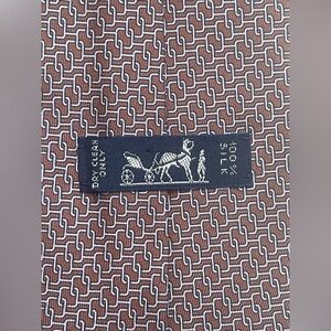 HERMES Paris TIE 5531 UA brown 100% Silk Tie